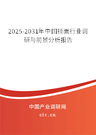 2025-2031年中國掛面行業(yè)調研與前景分析報告 2025-2031年中國掛面行業(yè)調研與前景分析報告