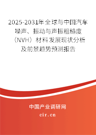 2025-2031年全球與中國(guó)汽車噪聲、振動(dòng)與聲振粗糙度（NVH）材料發(fā)展現(xiàn)狀分析及前景趨勢(shì)預(yù)測(cè)報(bào)告