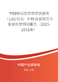 中國(guó)移動(dòng)定位和位置服務(wù)（LBS/GIS）市場(chǎng)調(diào)查研究與發(fā)展前景預(yù)測(cè)報(bào)告（2025-2031年）