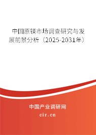 中國原鎂市場調(diào)查研究與發(fā)展前景分析(2025-2031年) 中國原鎂市場調(diào)查研究與發(fā)展前景分析(2025-2031年)