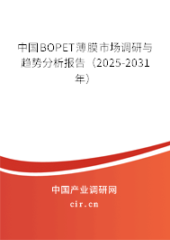 中國BOPET薄膜市場調(diào)研與趨勢分析報(bào)告(2025-2031年) 中國BOPET薄膜市場調(diào)研與趨勢分析報(bào)告(2025-2031年)