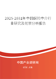 2025-2031年中國保險中介行業(yè)研究及前景分析報告 2025-2031年中國保險中介行業(yè)研究及前景分析報告