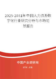 2025-2031年中國(guó)人力資源數(shù)字化行業(yè)研究分析與市場(chǎng)前景報(bào)告