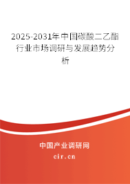 2025-2031年中國碳酸二乙酯行業(yè)市場調(diào)研與發(fā)展趨勢分析