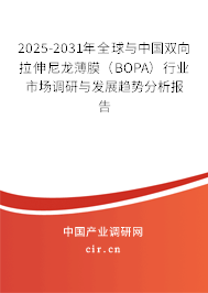 2025-2031年全球與中國雙向拉伸尼龍薄膜(BOPA)行業(yè)市場調(diào)研與發(fā)展趨勢分析報告 2025-2031年全球與中國雙向拉伸尼龍薄膜(BOPA)行業(yè)市場調(diào)研與發(fā)展趨勢分析報告