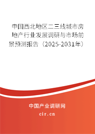 中國西北地區(qū)二三線城市房地產(chǎn)行業(yè)發(fā)展調(diào)研與市場前景預(yù)測報(bào)告（2025-2031年）