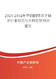 2025-2031年中國(guó)圓錐滾子軸承行業(yè)研究與市場(chǎng)前景預(yù)測(cè)報(bào)告