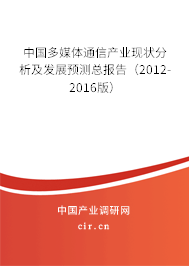 中國多媒體通信產(chǎn)業(yè)現(xiàn)狀分析及發(fā)展預(yù)測(cè)總報(bào)告（2012-2016版）