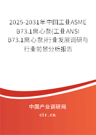2025-2031年中國工業(yè)ASME B73.1離心泵(工業(yè)ANSI B73.1離心泵)行業(yè)發(fā)展調(diào)研與行業(yè)前景分析報告