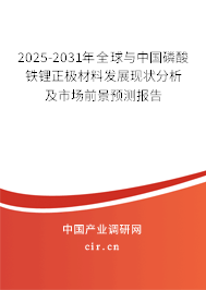 2025-2031年全球與中國磷酸鐵鋰正極材料發(fā)展現(xiàn)狀分析及市場前景預測報告