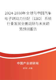 2024-2030年全球與中國汽車電子制動力分配（EBD）系統(tǒng)行業(yè)發(fā)展全面調研與未來趨勢預測報告