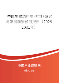 中國生物燃料電池市場研究與發(fā)展前景預(yù)測報告（2025-2031年）