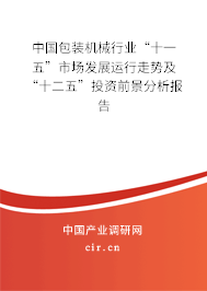 中國包裝機(jī)械行業(yè)“十一五”市場(chǎng)發(fā)展運(yùn)行走勢(shì)及“十二五”投資前景分析報(bào)告