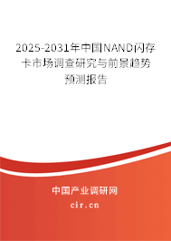 2025-2031年中國NAND閃存卡市場調(diào)查研究與前景趨勢預測報告