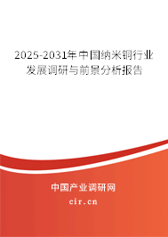 2025-2031年中國(guó)納米銅行業(yè)發(fā)展調(diào)研與前景分析報(bào)告