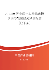 2025年版中國汽車維修市場調研與發(fā)展趨勢預測報告（已下架）