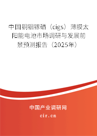 中國銅銦鎵硒（cigs）薄膜太陽能電池市場調(diào)研與發(fā)展前景預(yù)測報告（2025年）