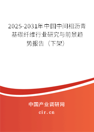 2025-2031年中國中間相瀝青基碳纖維行業(yè)研究與前景趨勢報告（下架）