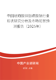 中國琥珀酸鋅脂磺酸鈉行業(yè)現(xiàn)狀研究分析及市場前景預(yù)測報(bào)告（2025年）