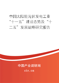 中國太陽能光伏發(fā)電工業(yè)“十一五”建設(shè)態(tài)勢(shì)及“十二五”發(fā)展戰(zhàn)略研究報(bào)告