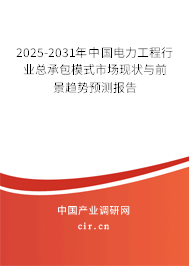 2025-2031年中國電力工程行業(yè)總承包模式市場現(xiàn)狀與前景趨勢預測報告