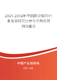 2025-2031年中國巨災保險行業(yè)發(fā)展研究分析與市場前景預測報告 2025-2031年中國巨災保險行業(yè)發(fā)展研究分析與市場前景預測報告
