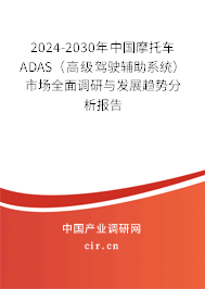 2024-2030年中國摩托車ADAS（高級駕駛輔助系統(tǒng)）市場全面調(diào)研與發(fā)展趨勢分析報告