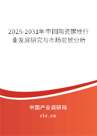 2025-2031年中國(guó)陶瓷螺栓行業(yè)發(fā)展研究與市場(chǎng)前景分析
