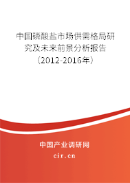 中國磷酸鹽市場(chǎng)供需格局研究及未來前景分析報(bào)告（2012-2016年）