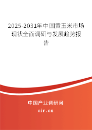2025-2031年中國黃玉米市場現(xiàn)狀全面調研與發(fā)展趨勢報告