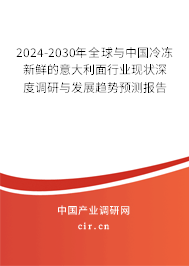 2024-2030年全球與中國冷凍新鮮的意大利面行業(yè)現狀深度調研與發(fā)展趨勢預測報告