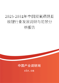2025-2031年中國雙氟磺酰亞胺鋰行業(yè)發(fā)展調(diào)研與前景分析報告