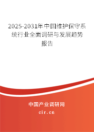 2025-2031年中國維護保守系統(tǒng)行業(yè)全面調研與發(fā)展趨勢報告