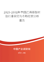 2025-2031年中國乙烯基酯樹脂行業(yè)研究與市場前景分析報告