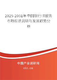 2025-2031年中國銀行IT服務市場現(xiàn)狀調研與發(fā)展趨勢分析