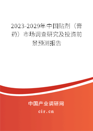 2023-2029年中國貼劑（膏藥）市場調(diào)查研究及投資前景預(yù)測報告