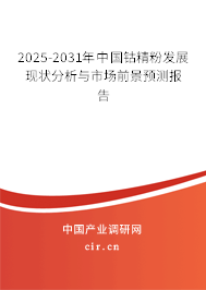 2025-2031年中國鈷精粉發(fā)展現(xiàn)狀分析與市場前景預(yù)測報(bào)告