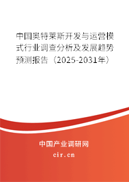 中國(guó)奧特萊斯開發(fā)與運(yùn)營(yíng)模式行業(yè)調(diào)查分析及發(fā)展趨勢(shì)預(yù)測(cè)報(bào)告（2025-2031年）