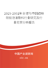 2025-2031年全球與中國邊框硅膠泡沫敷料行業(yè)研究及行業(yè)前景分析報(bào)告