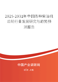 2025-2031年中國各種柴油機(jī)齒輪行業(yè)發(fā)展研究與趨勢預(yù)測報告