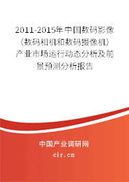 2011-2015年中國數(shù)碼影像（數(shù)碼相機和數(shù)碼攝像機）產(chǎn)業(yè)市場運行動態(tài)分析及前景預測分析報告