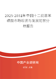 2025-2031年中國十二烷基苯磺酸市場現(xiàn)狀與發(fā)展前景分析報(bào)告