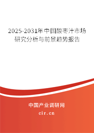 2025-2031年中國酸棗汁市場研究分析與前景趨勢報告 2025-2031年中國酸棗汁市場研究分析與前景趨勢報告
