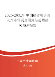 2025-2031年中國(guó)精密電子清洗劑市場(chǎng)調(diào)查研究與前景趨勢(shì)預(yù)測(cè)報(bào)告