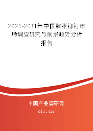 2025-2031年中國膨脹鉚釘市場調(diào)查研究與前景趨勢分析報(bào)告