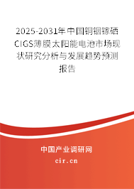2025-2031年中國(guó)銅銦鎵硒CIGS薄膜太陽(yáng)能電池市場(chǎng)現(xiàn)狀研究分析與發(fā)展趨勢(shì)預(yù)測(cè)報(bào)告