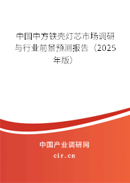 中國中方鐵殼燈芯市場調(diào)研與行業(yè)前景預(yù)測報告(2025年版) 中國中方鐵殼燈芯市場調(diào)研與行業(yè)前景預(yù)測報告(2025年版)