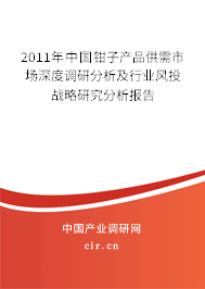 2011年中國鉗子產品供需市場深度調研分析及行業(yè)風投戰(zhàn)略研究分析報告