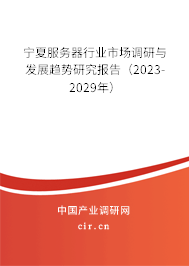 寧夏服務(wù)器行業(yè)市場調(diào)研與發(fā)展趨勢研究報告（2023-2029年）