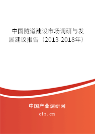 中國隧道建設(shè)市場調(diào)研與發(fā)展建議報告（2013-2018年）